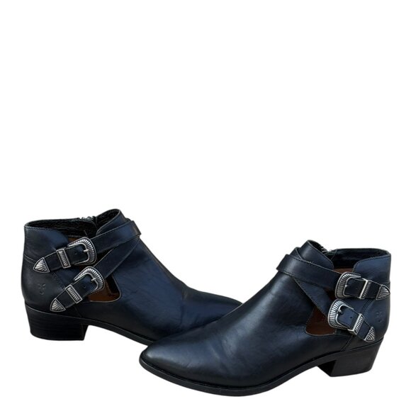 Frye Ray Western Shootie Ankle Boots Black Size 8.5 - Picture 1 of 15